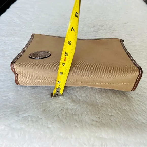 Hunting World Safari Today Khaki Canvas Brown Leather Unisex Clutch Bag